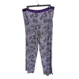 Alfani Intimates Leopard Print Pajama Sleep Pants Womens Plus XXL Purple Black